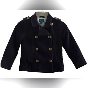 Mini Boden Black Pea Coat for Kids